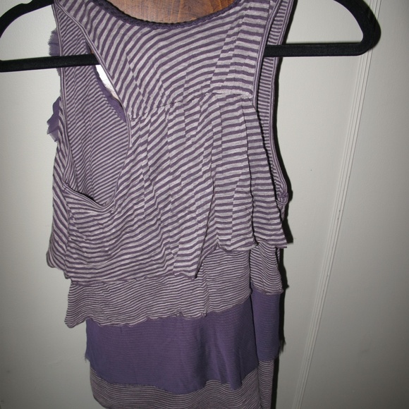 DELETTA ANTHROPOLOGIE Plum Purple Tiered Tank M - Picture 12 of 15